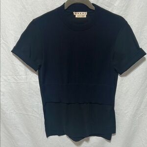 Marni Dark Blue Black Short Sleeve Top
